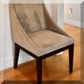 F17. Set of 8 West Elm taupe dining chairs. 36”h x 21”w x 21”d 
